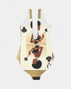 Black Queen Card Women's One-Piece Swimsuit - The Ebonee Kouture Experience Handbag Shop