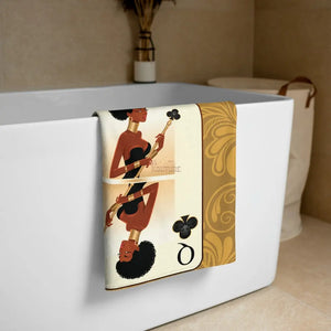 Black Spades Queen Bath Towel - The Ebonee Kouture Experience Handbag Shop