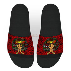 Blacknificent Women's Slides - The Ebonee Kouture Experience Handbag Shop