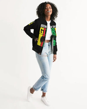 Brown Skin Girl Bomber Jacket - The Ebonee Kouture Experience Handbag Shop