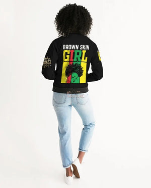 Brown Skin Girl Bomber Jacket - The Ebonee Kouture Experience Handbag Shop