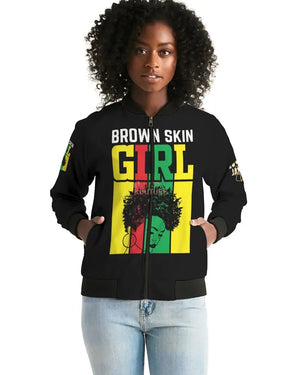 Brown Skin Girl Bomber Jacket - The Ebonee Kouture Experience Handbag Shop