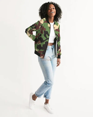 Camouflage Women's Bomber Jacket - The Ebonee Kouture Experience Handbag Shop