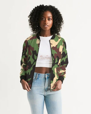 Camouflage Women's Bomber Jacket - The Ebonee Kouture Experience Handbag Shop