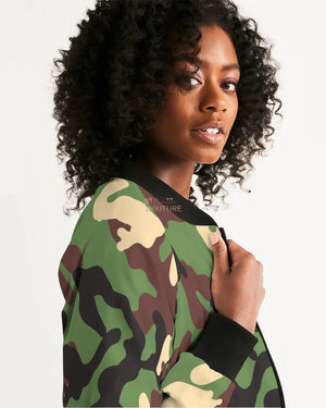 Camouflage Women's Bomber Jacket - The Ebonee Kouture Experience Handbag Shop