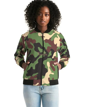 Camouflage Women's Bomber Jacket - The Ebonee Kouture Experience Handbag Shop