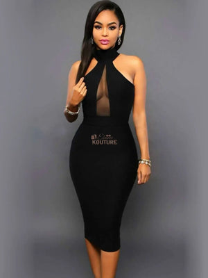 Cutout Grecian Neck Dress - The Ebonee Kouture Experience Handbag Shop