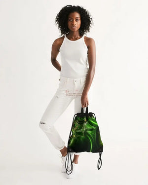 Emerald Gold Canvas Drawstring Bag - The Ebonee Kouture Experience Handbag Shop