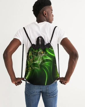 Emerald Gold Canvas Drawstring Bag - The Ebonee Kouture Experience Handbag Shop