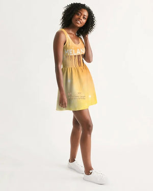 Gold Diamonds Melanin Skater Dress - The Ebonee Kouture Experience Handbag Shop