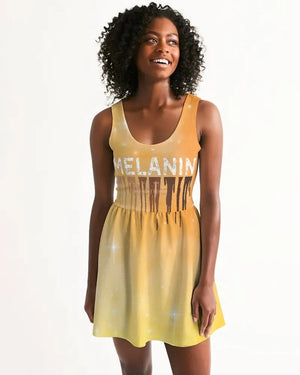 Gold Diamonds Melanin Skater Dress - The Ebonee Kouture Experience Handbag Shop