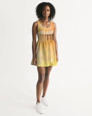 Gold Diamonds Melanin Skater Dress - The Ebonee Kouture Experience Handbag Shop