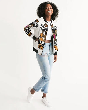 Good Morning Black Queen Women's Bomber Jacket - The Ebonee Kouture Experience Handbag Shop