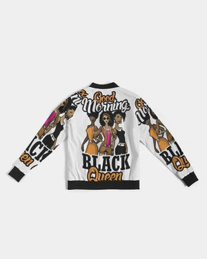 Good Morning Black Queen Women's Bomber Jacket - The Ebonee Kouture Experience Handbag Shop