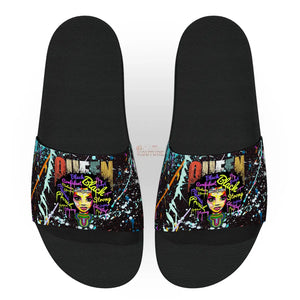 Graffiti Queen Women's Slides - The Ebonee Kouture Experience Handbag Shop