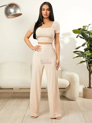 Ivory Top and Pants Set - The Ebonee Kouture Experience Handbag Shop