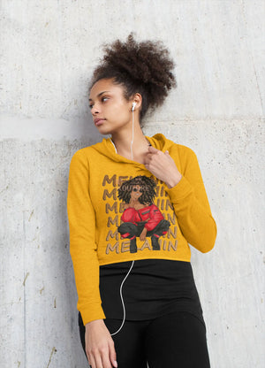 Melanated Sista Women's Cropped Hoodie - The Ebonee Kouture Experience Handbag Shop