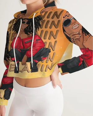 Melanated Sista Women's Cropped Hoodie - The Ebonee Kouture Experience Handbag Shop