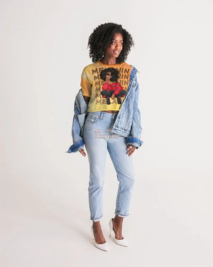 Melanated Sista Women's Lounge Cropped Tee - The Ebonee Kouture Experience Handbag Shop