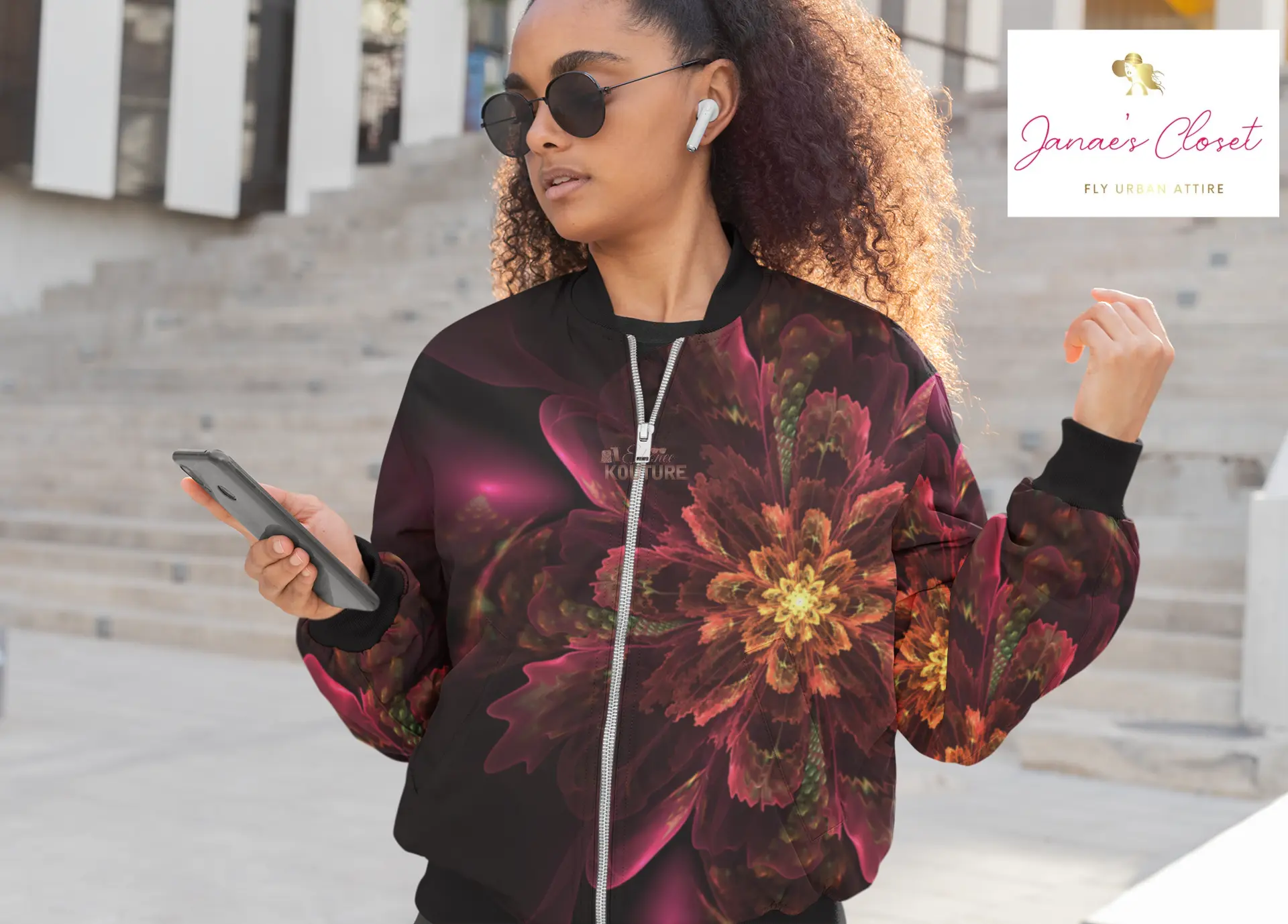 Muava Moves Bomber Jacket - The Ebonee Kouture Experience Handbag Shop