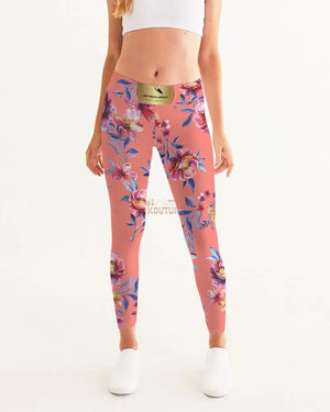 Pink Sea of Flowers Women's Leggings - The Ebonee Kouture Experience Handbag Shop