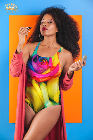 Rainbow of Roses Women's One-Piece Swimsuit - The Ebonee Kouture Experience Handbag Shop