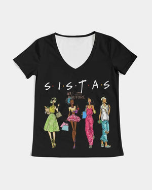 Sistas V-Neck Tee - The Ebonee Kouture Experience Handbag Shop