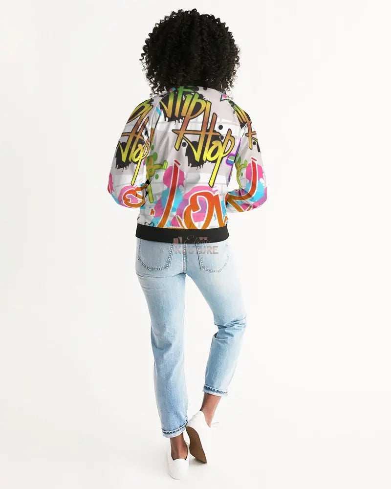 Urban Graffiti Women's Bomber Jacket - The Ebonee Kouture Experience Handbag Shop