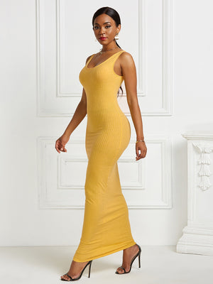 Scoop Neck Wide Strap Maxi Dress - The Ebonee Kouture Experience Handbag Shop