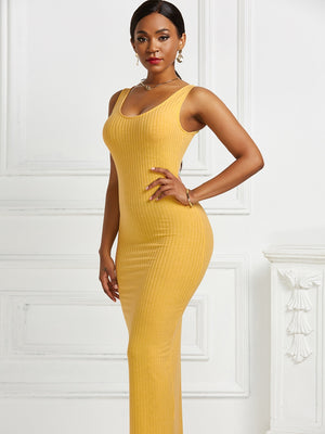 Scoop Neck Wide Strap Maxi Dress - The Ebonee Kouture Experience Handbag Shop