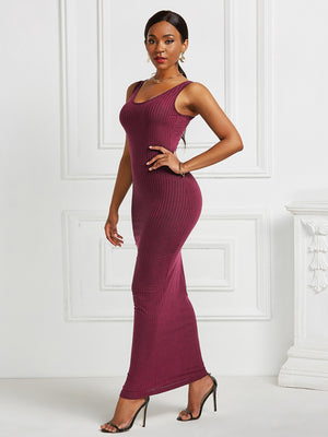 Scoop Neck Wide Strap Maxi Dress - The Ebonee Kouture Experience Handbag Shop