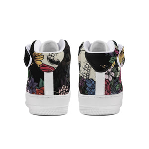 Skull of Roses High Top Leather Sneakers