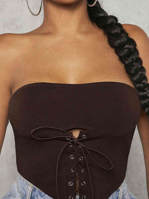 Lace-Up Strapless Bustier - The Ebonee Kouture Experience Handbag Shop