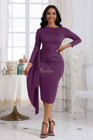 Tied-Up Neck Midi Dress - The Ebonee Kouture Experience Handbag Shop