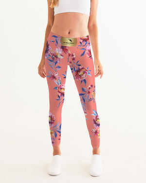 Pink Sea of Flowers Women's Yoga Pants freeshipping - %janaescloset%