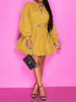 Notched Button Up Balloon Sleeves Dress - The Ebonee Kouture Experience Handbag Shop